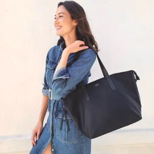 Botkier New York Large Black Nylon Tote Zip Closure Shoulder Bag